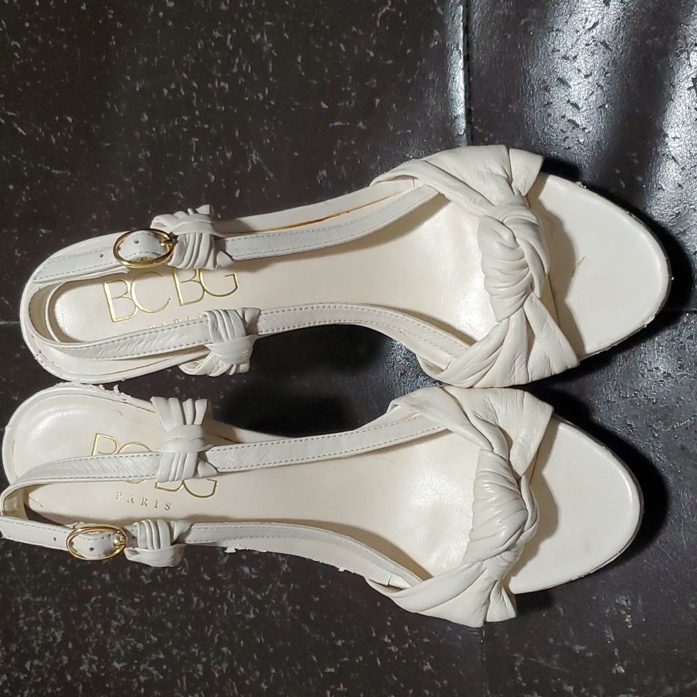 Bcbg white heels